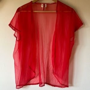 vintage sheer red coverup